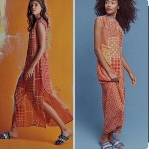 Anthropologie Tanvi Kedia patchwork tunic style maxi dress